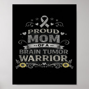 Hirn-Tumor-Bewusstseins-Krieger-Mama graues Band Poster
