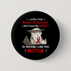 Hirnaneurysma Awareness Fun Cat Button