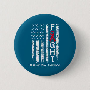Hirnaneurysma-Krieger US-Flagge Design Button