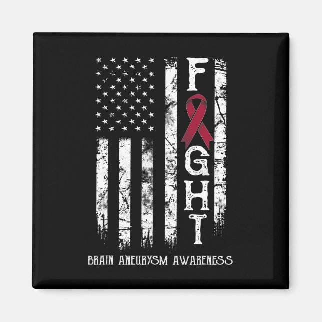 Hirnaneurysma-Krieger US-Flagge  Magnet (Vorne)