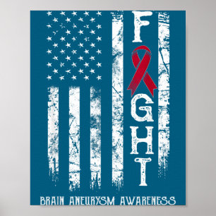 Hirnaneyrysma-Krieger US-Flagge Illustration Poster