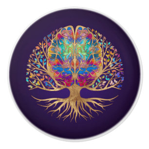 Hirnbaum des Lebens - Reich der Farben Keramikknauf