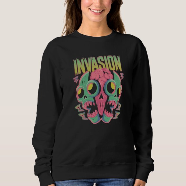 "Hirnfresser von der Planetenreise" Sweatshirt (Vorderseite)
