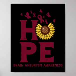 Hirngeschwür Burgund Hoffnung Vintage Sonnenblume Poster