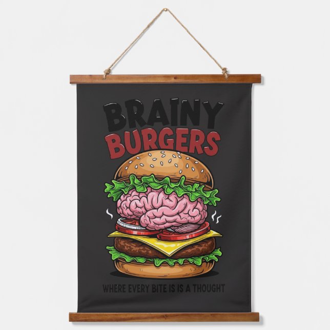 Hirnige Burger Wandteppich Mit Holzrahmen (Vorderseite)