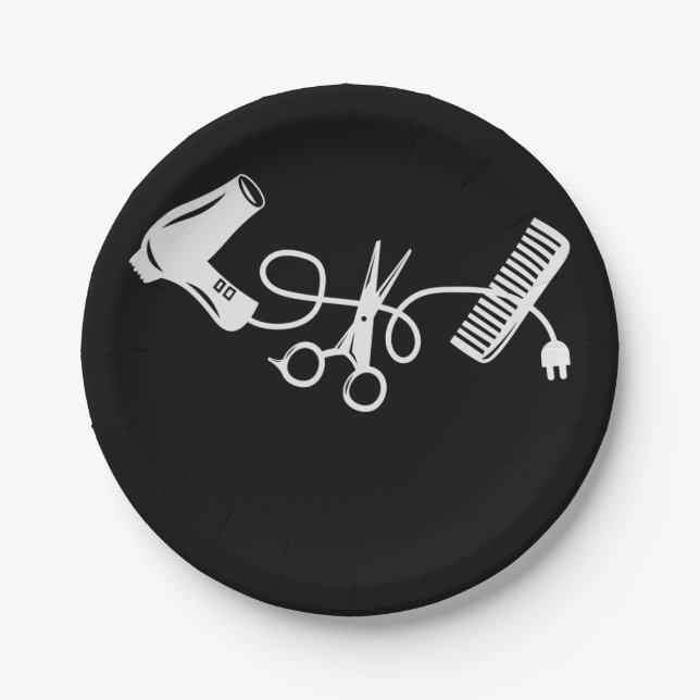 Hirnischer Stylist, meine Haarschneidemaschine Pappteller (Vorderseite)