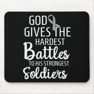 Hirnkrebs Kämpfer Überlebende Motivierend Gray Ri Mousepad