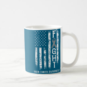 Hirnkrebs-Krieger-US-Flagge-Awareness-Band Kaffeetasse