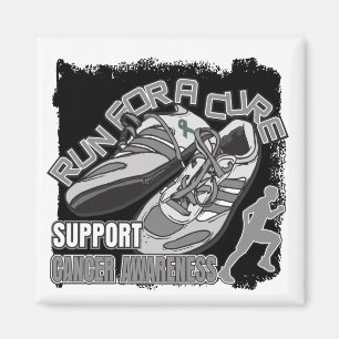 Hirnkrebs - Männer laufen um eine Heilung Magnet