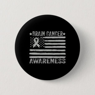 Hirntumor-Bewusstsein Amerikanische Flagge im Mai  Button