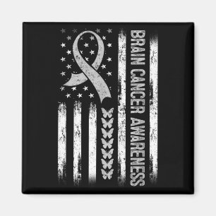 Hirntumor-Bewusstsein Amerikanische Flagge Magnet