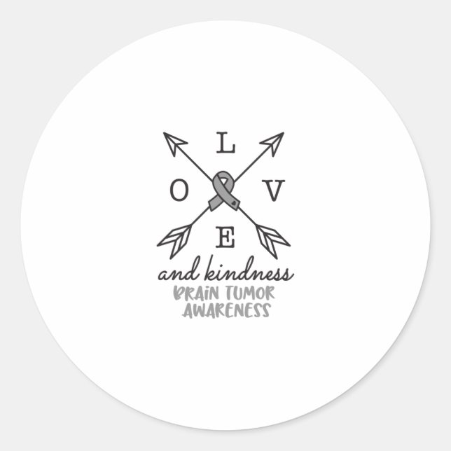 Hirntumor-Bewusstsein, Hirnkrebs Runder Aufkleber (Vorderseite)