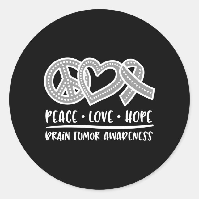 Hirntumor-Bewusstsein, Hirntumor Runder Aufkleber (Vorderseite)