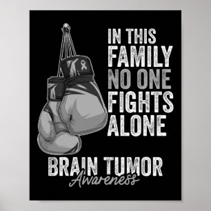 Hirntumor-Bewusstsein Monat Boxhandschuhe grau kan Poster