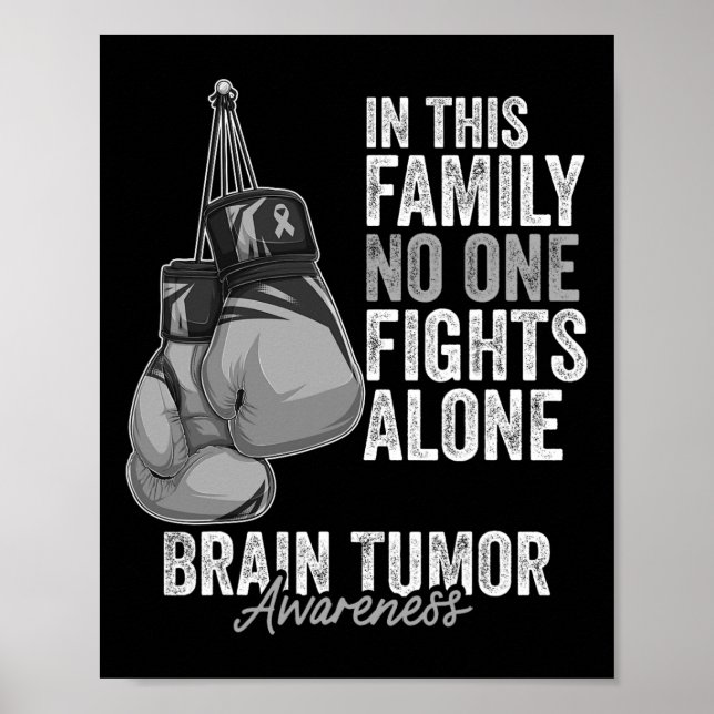 Hirntumor-Bewusstsein Monat Boxhandschuhe grau kan Poster (Vorne)