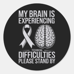 Hirntumor-Bewusstsein Monat Gray Ribbon Apparel ic Runder Aufkleber