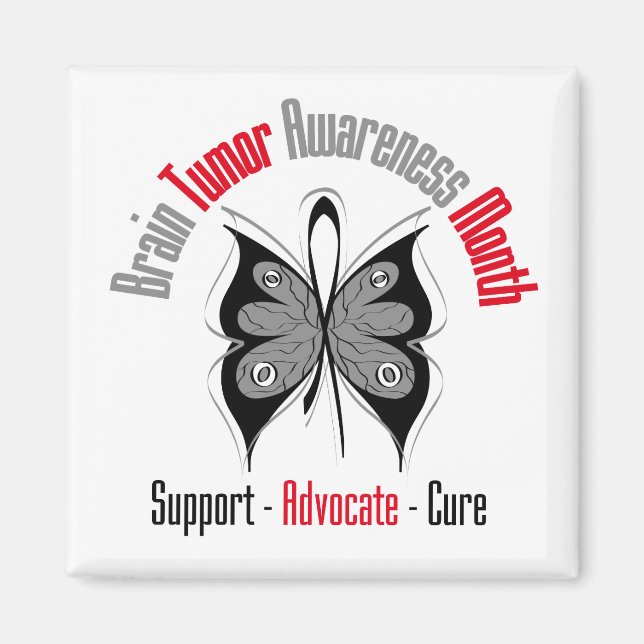 Hirntumor-Bewusstsein Monat Schmetterling Magnet (Vorne)