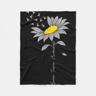 Hirntumor-Bewusstsein Sonnenblume graues Band Gehi Fleecedecke