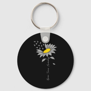 Hirntumor-Bewusstsein Sonnenblume graues Band Gehi Schlüsselanhänger