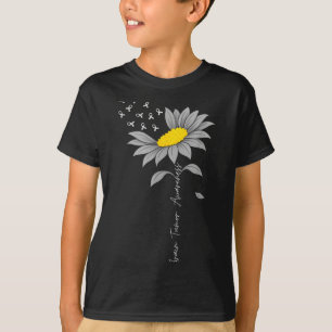 Hirntumor-Bewusstsein Sonnenblume graues Band Gehi T-Shirt