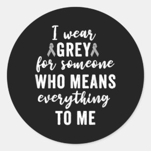 Hirntumor-Bewusstsein T Shirts Gray S Cancer Patie Runder Aufkleber