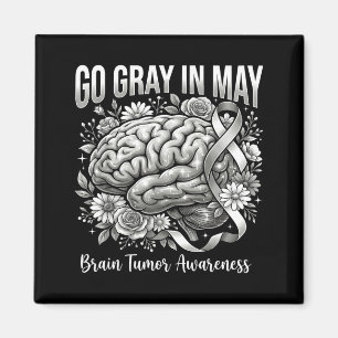 Hirntumor-Bewusstsein tragen Sie im Mai grau stark Magnet