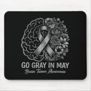 Hirntumor-Bewusstsein tragen Sie im Mai Grau Stron Mousepad