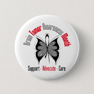 Hirntumor-Bewusstseins-Monats-Schmetterling Button