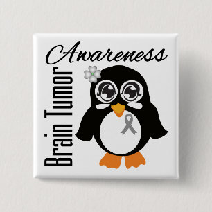 Hirntumor-Bewusstseins-Pinguin Button