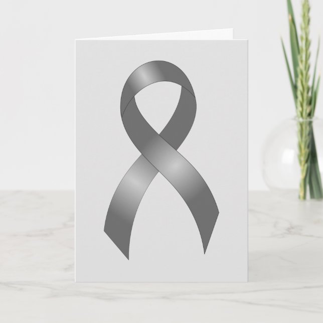 Hirntumor | Diabetes | Graue Schleife Dankeskarte (Vorderseite)