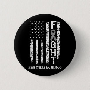 Hirntumor-Krieger US-Flagge Button