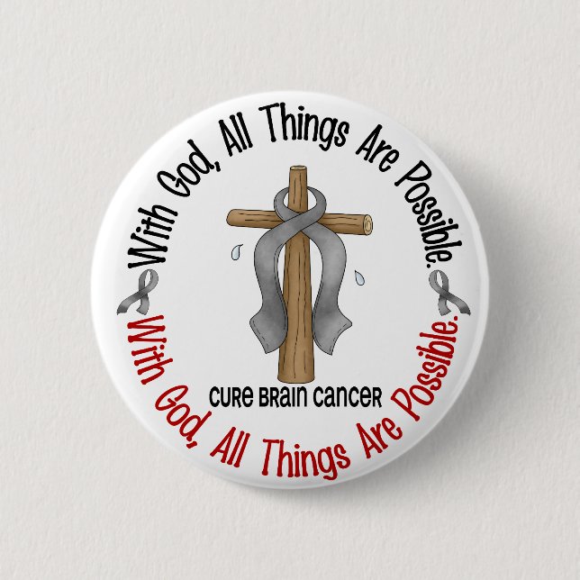 Hirntumor MIT GOTT-KREUZ 1 Button (Vorderseite)
