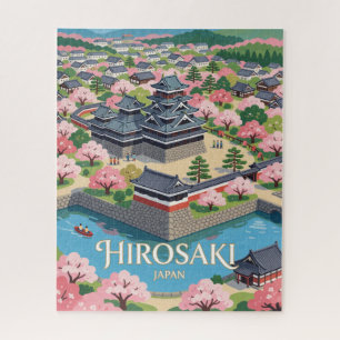 Hirosaki Japan Indigo Sakura Schloss Reise Puzzle