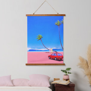Hiroshi Nagai Kunst  Wandteppich Mit Holzrahmen
