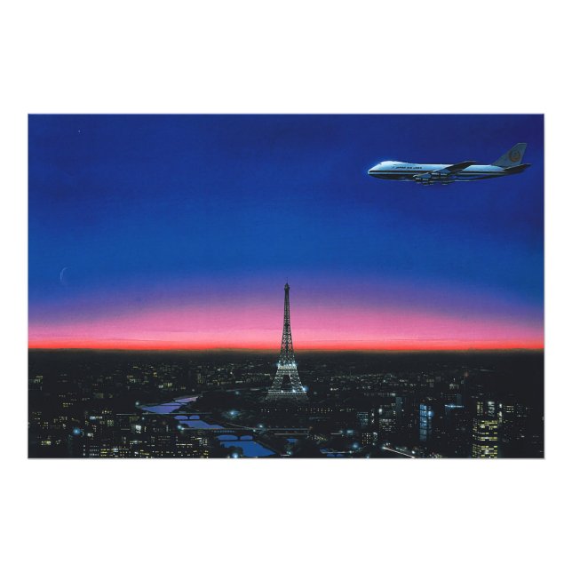 Hiroshi nagai Kunstmalereien Stadt Pop und Flugzeu Fotodruck (Vorne)
