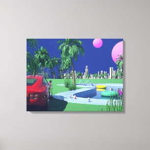 Hiroshi nagai Kunstmalereien Stadt Pop und Flugzeu Leinwanddruck
