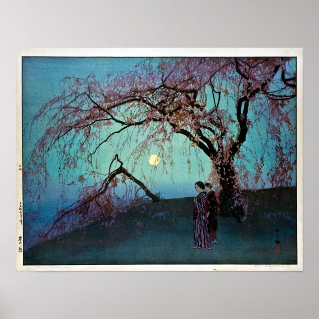 Hiroshi Yoshida Kumoi Cherry Trees Poster (Vorne)
