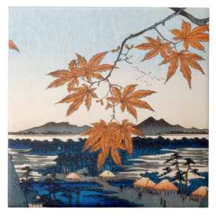 Hiroshige Ahornbäume an Mutter, Tekona Schrein Fliese