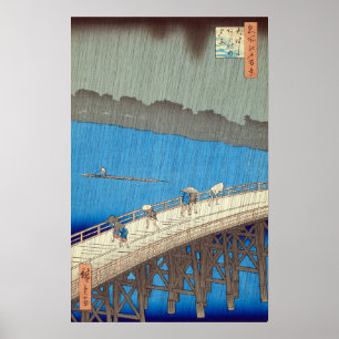 Hiroshige - Ando Downpour bei Ohashi Bridge Poster