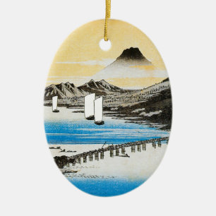 Hiroshige der Fujisan japanisches Keramikornament
