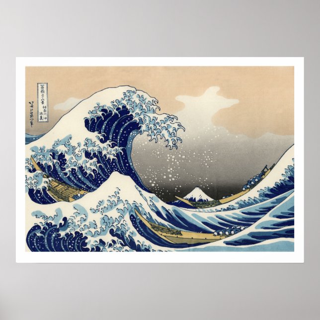Hiroshige - Die große Welle vor Kanagawa Poster (Vorne)