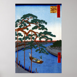 Hiroshige Five Pines, Onagi Canal Poster