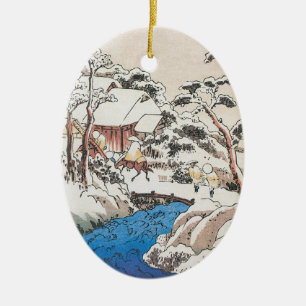 Hiroshige japanisches Kunst-Weihnachten Keramikornament