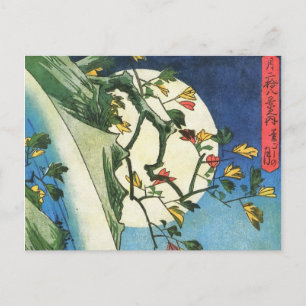 Hiroshige Mond über einem Wasserfall Japanische Fe Postkarte