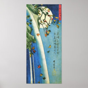 Hiroshige Moon Über dem Wasserfall Japanische Kuns Poster