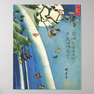 Hiroshige Moon über dem Wasserfall Poster