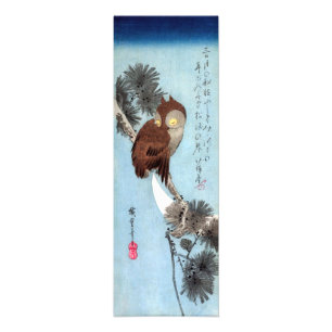 Hiroshige - Ohrenkauz, Kiefer und Halbmond Fotodruck
