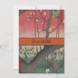 Hiroshige Pflaumen Anwesen Kameido: Vintage Japani Einladung