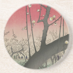 Hiroshige Pflaumen Anwesen Kameido: Vintage Japani Getränkeuntersetzer
