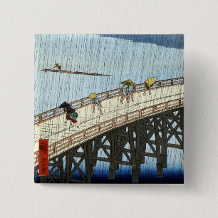 Hiroshige Plötzliche Dusche über Shin-Ōhashi Bridg Button